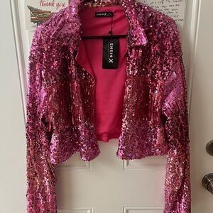 Pink Sequin Fringe Jacket